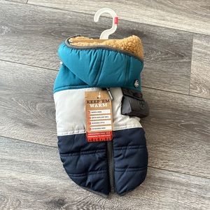 XS Arcadia Trail Reversible Teal Dog Coat